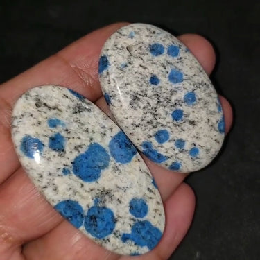 Natural K2 Blue Jasper DRILLED Pendant Beads